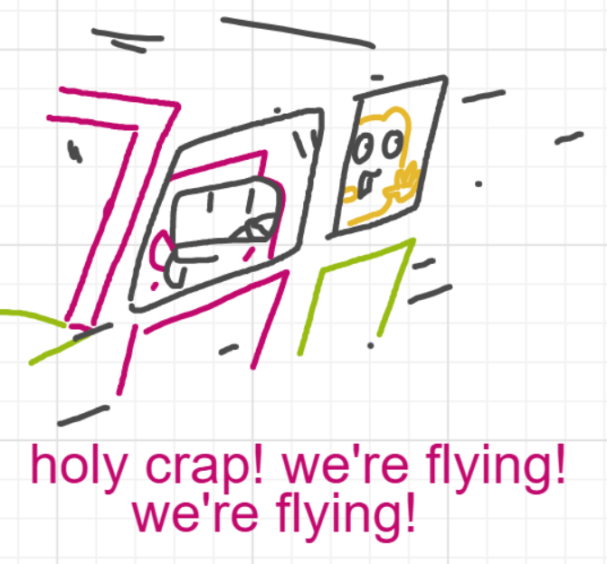 A panel from I've Been Everywhere, Man, episode nine of the Board Boards object show by Furretwalk/WalkingFurret.